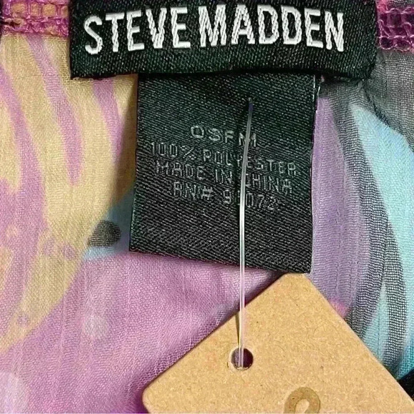 NWT Steve Madden Womens Tropical Jungle Tie Front Kimono Grap Pink Tropical OS - Picture 5 of 6